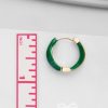 Earrings Everstylish | Luxe Little Loops - Golden Embellished Hoop Earrings (Green)