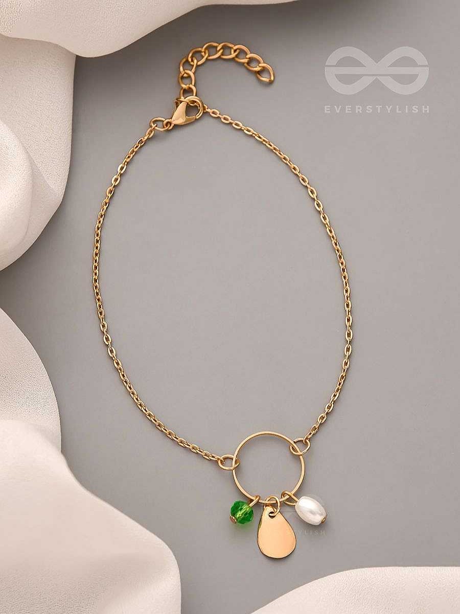 Anklets Everstylish | The Trinity Ring- Elegant Golden Anklet