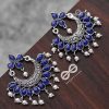 Earrings Everstylish | The Elegance Of Royalty (Sapphire Blue) - Embellished Oxidised Earrings