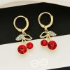 Earrings Everstylish | Cherry On Top- Red And Golden Cz Stones Studded Earrings