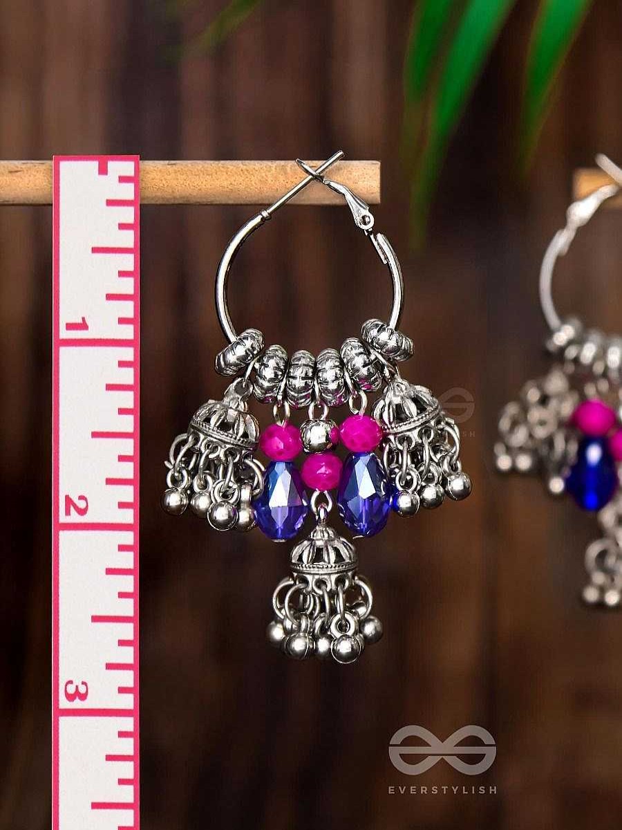 Earrings Everstylish | The Whimsical Dreamcatcher - Embellished Oxidised Jhumka Earrings