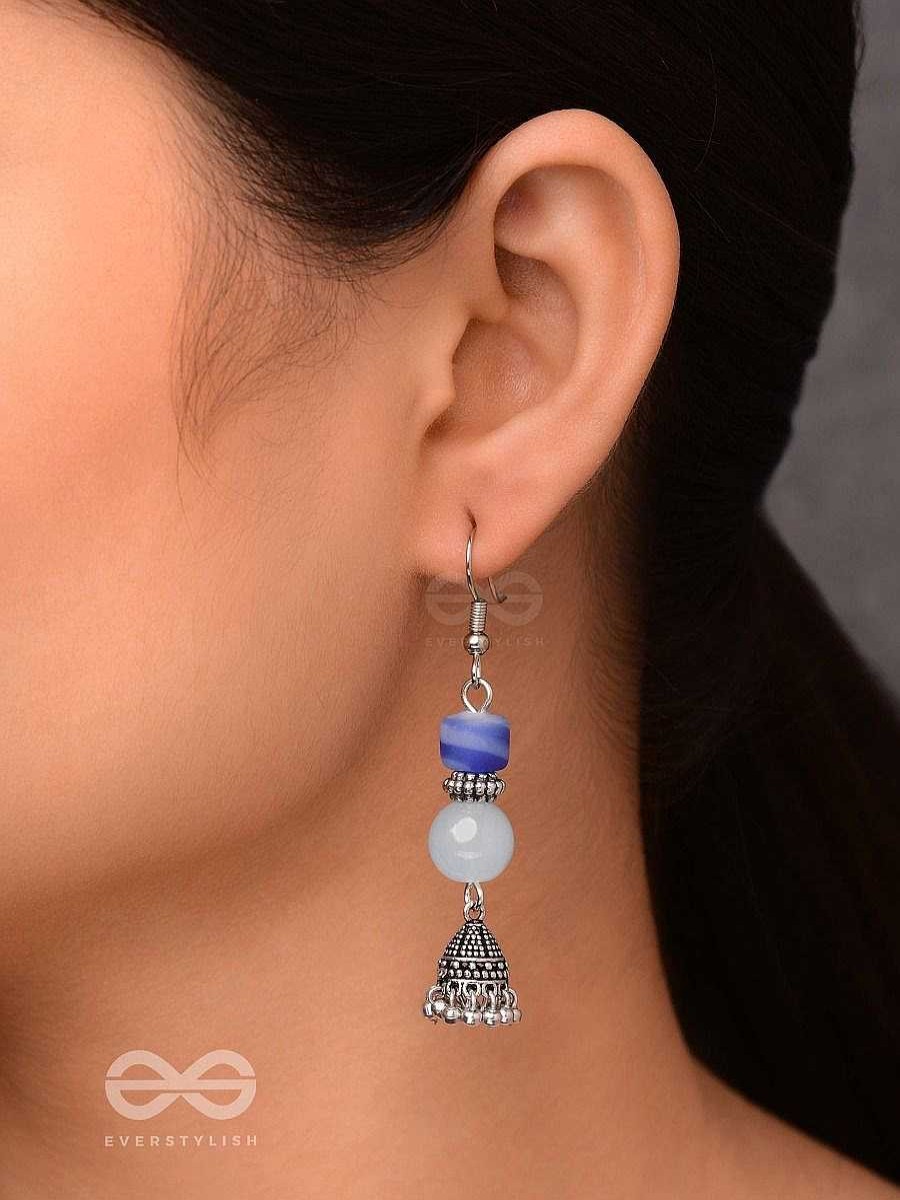 Earrings Everstylish | A Celestial Wave - Embellished Oxidised Jhumka Earrings