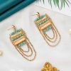 Earrings Everstylish | The Marigold Vines- Golden Embellished Earrings