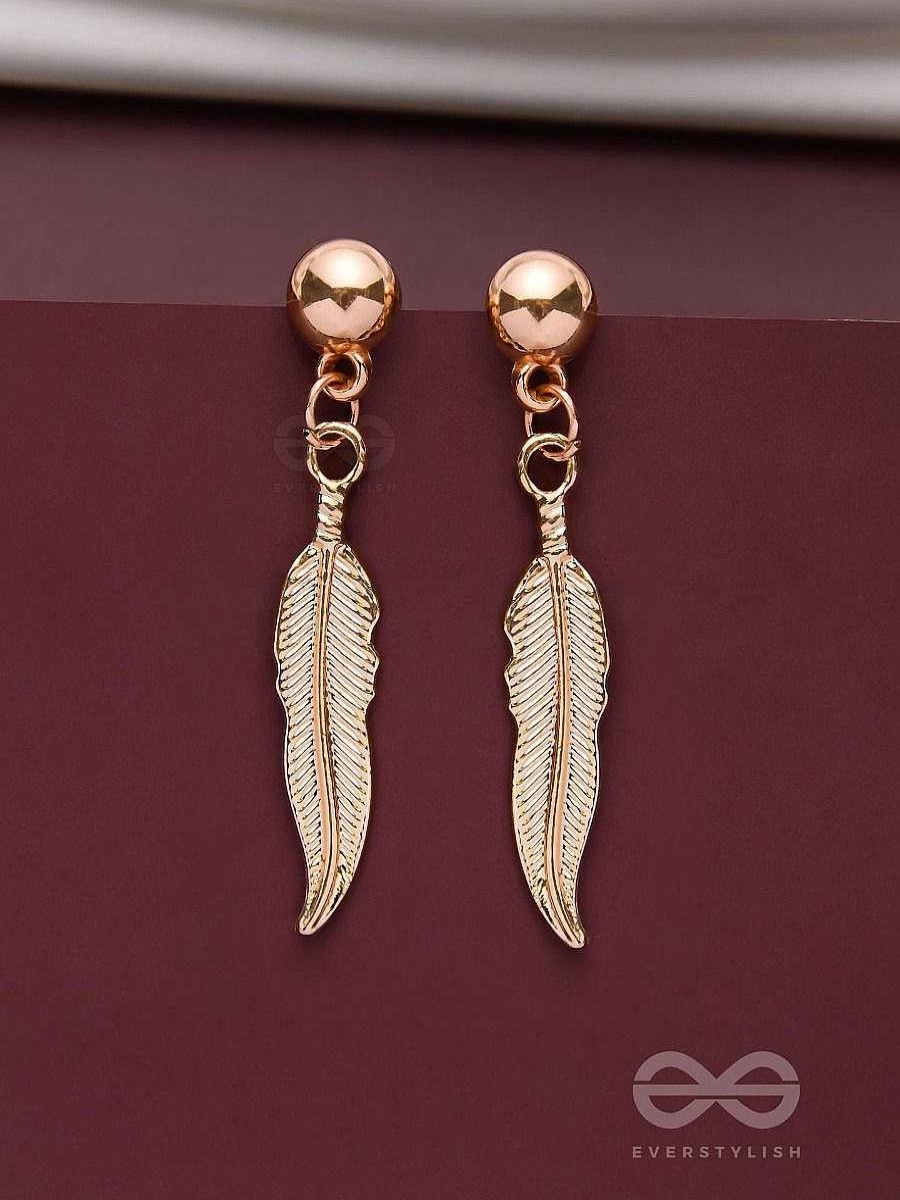 Earrings Everstylish | Leaping Leaves - Golden Drop Earrings