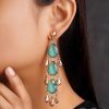 Earrings Everstylish | The Emerald Elegance- Golden Embellished Earrings