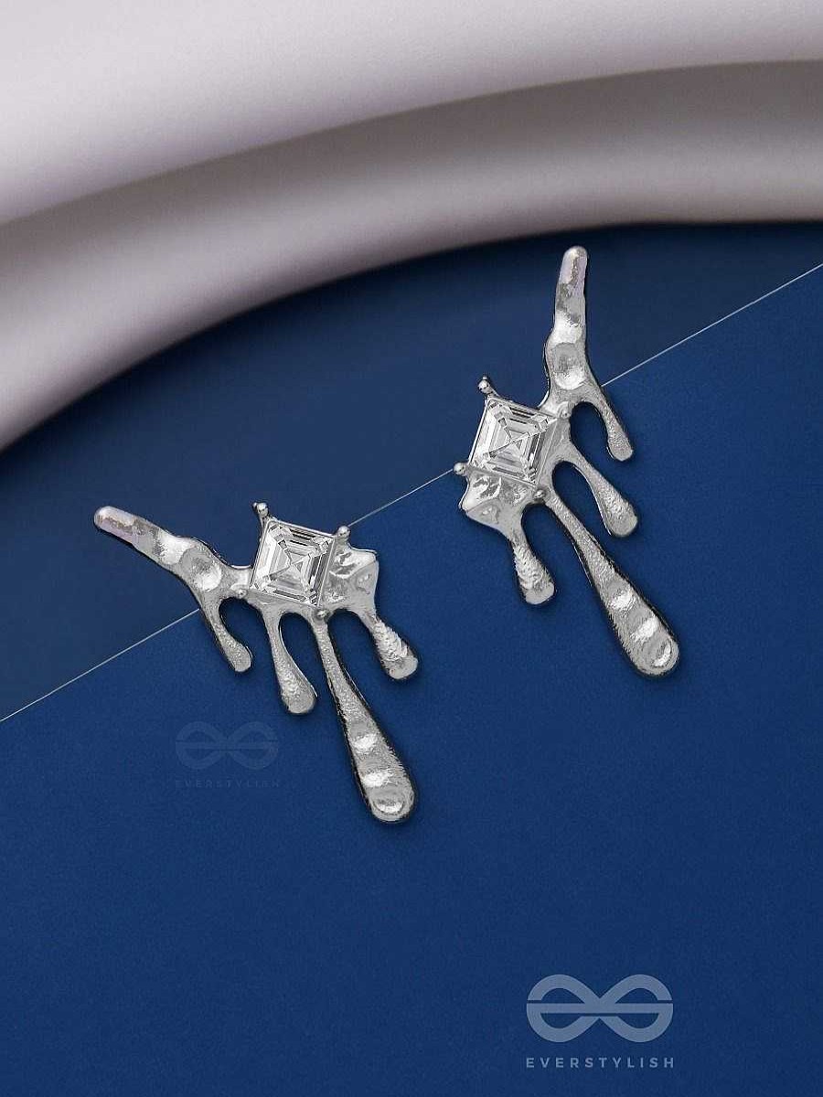 Earrings Everstylish | Like A Drip, Drip - Silver Statement Studs