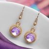 Earrings Everstylish | The Purple Haze - Golden Embellished Earrings