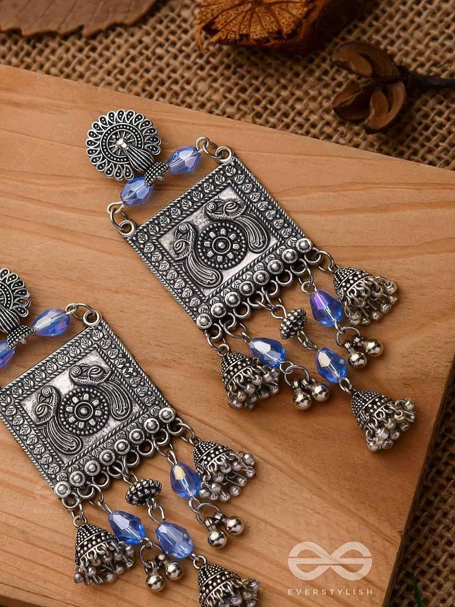 Earrings Everstylish | Crystallized In Indigo - Embellished Oxidised Earrings