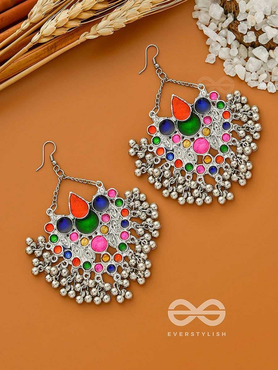 Earrings Everstylish | A Cascading Colourful Affair - Statement Enamelled Danglers