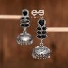 Earrings Everstylish | The Woman Of Finesse - Embellished Oxidised Jhumkas (Onyx Black)