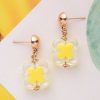 Earrings Everstylish | The Canary Bloom- Golden Enamelled Earrings