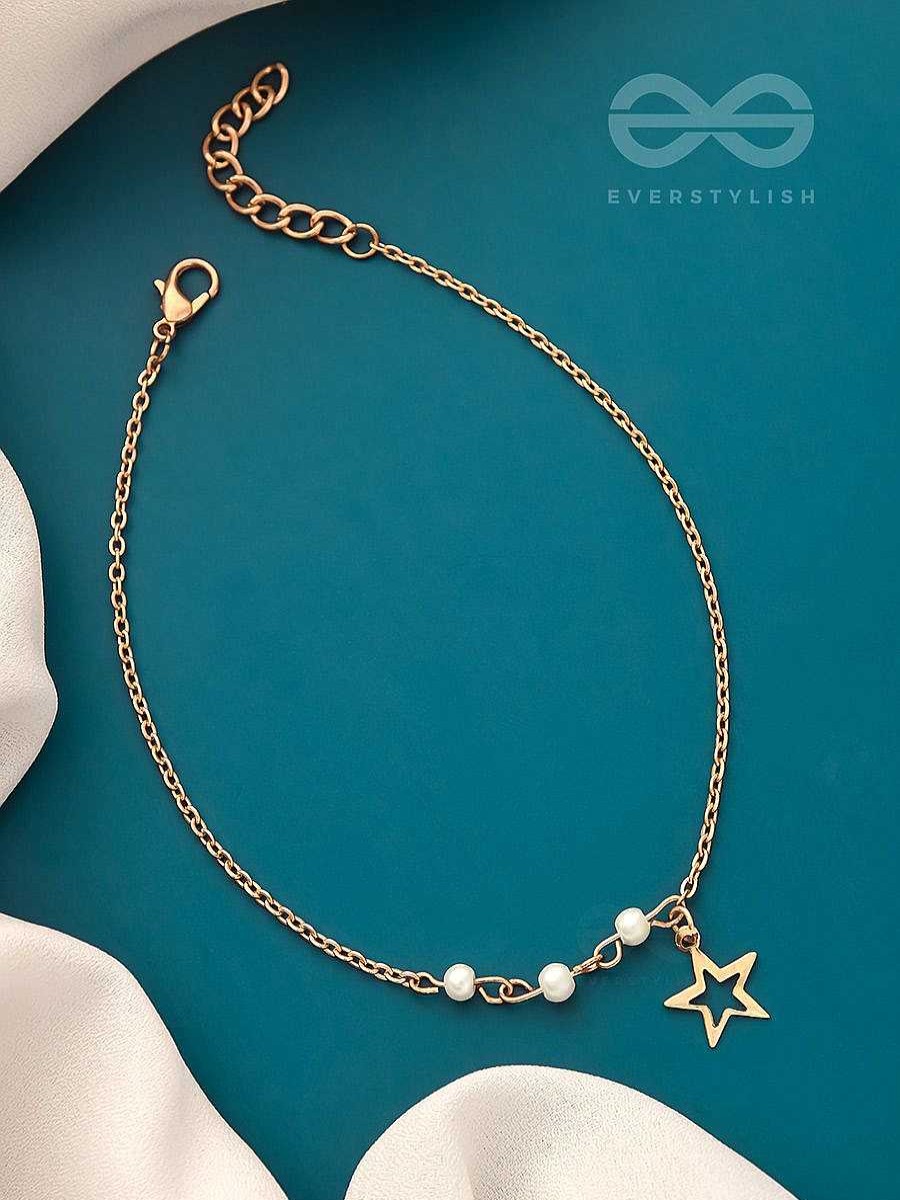 Anklets Everstylish | Star-Struck- Golden Beads Anklet