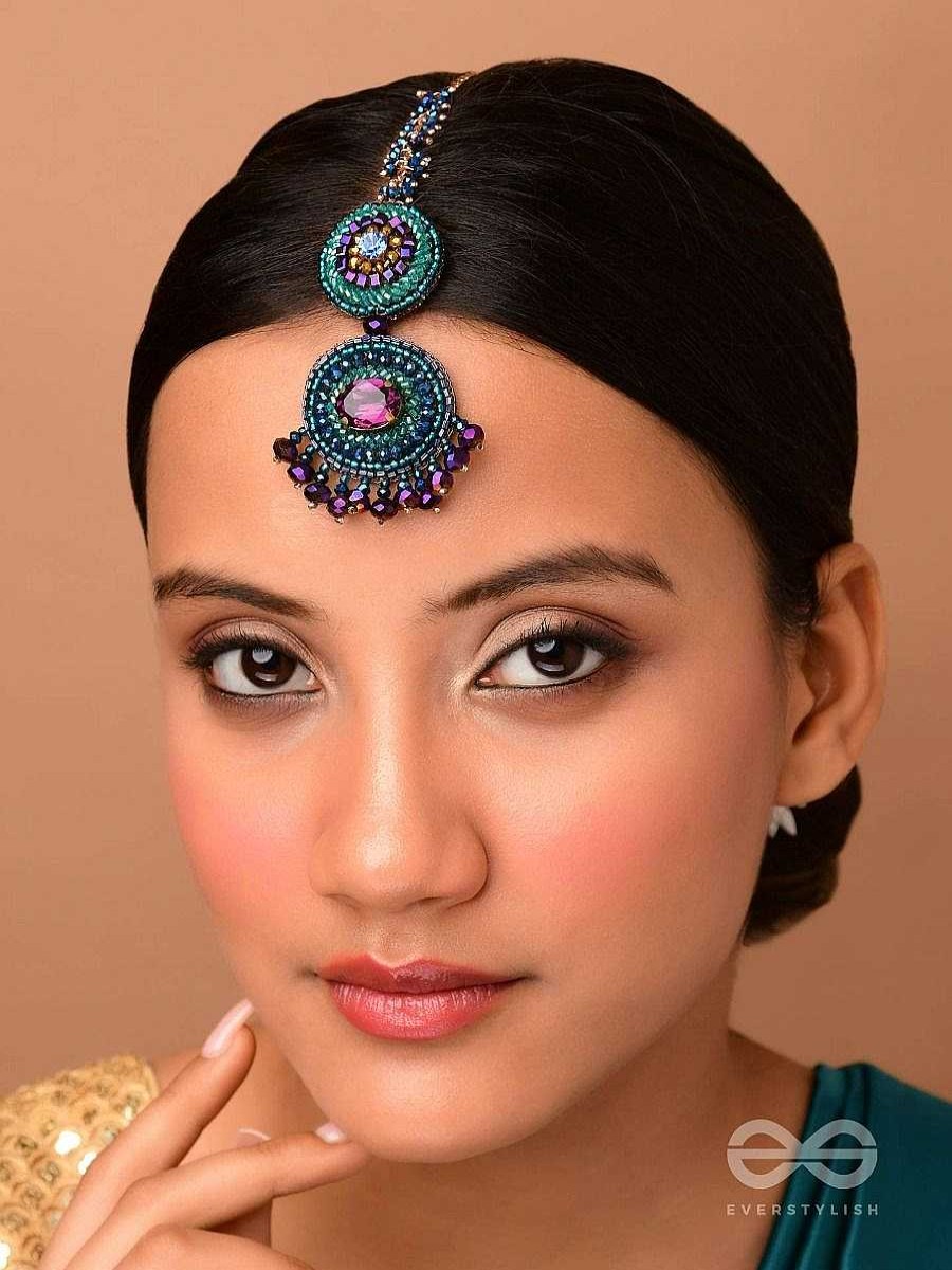 Hair Accessories Everstylish | Prishni - The Starry Sky - Stones And Beads Embroidered Maangtika