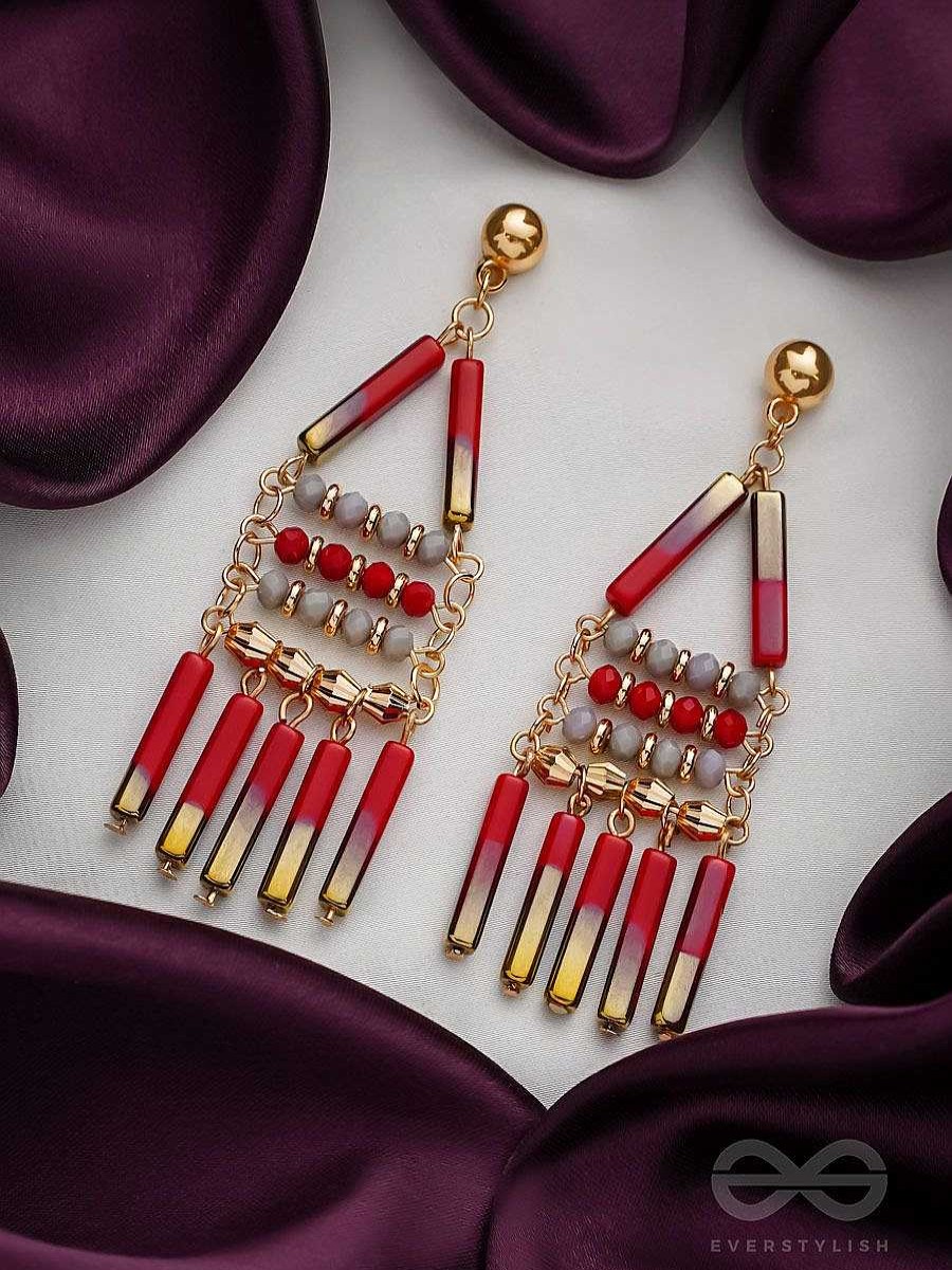 Earrings Everstylish | The Red Sea- Golden Embellished Earrings