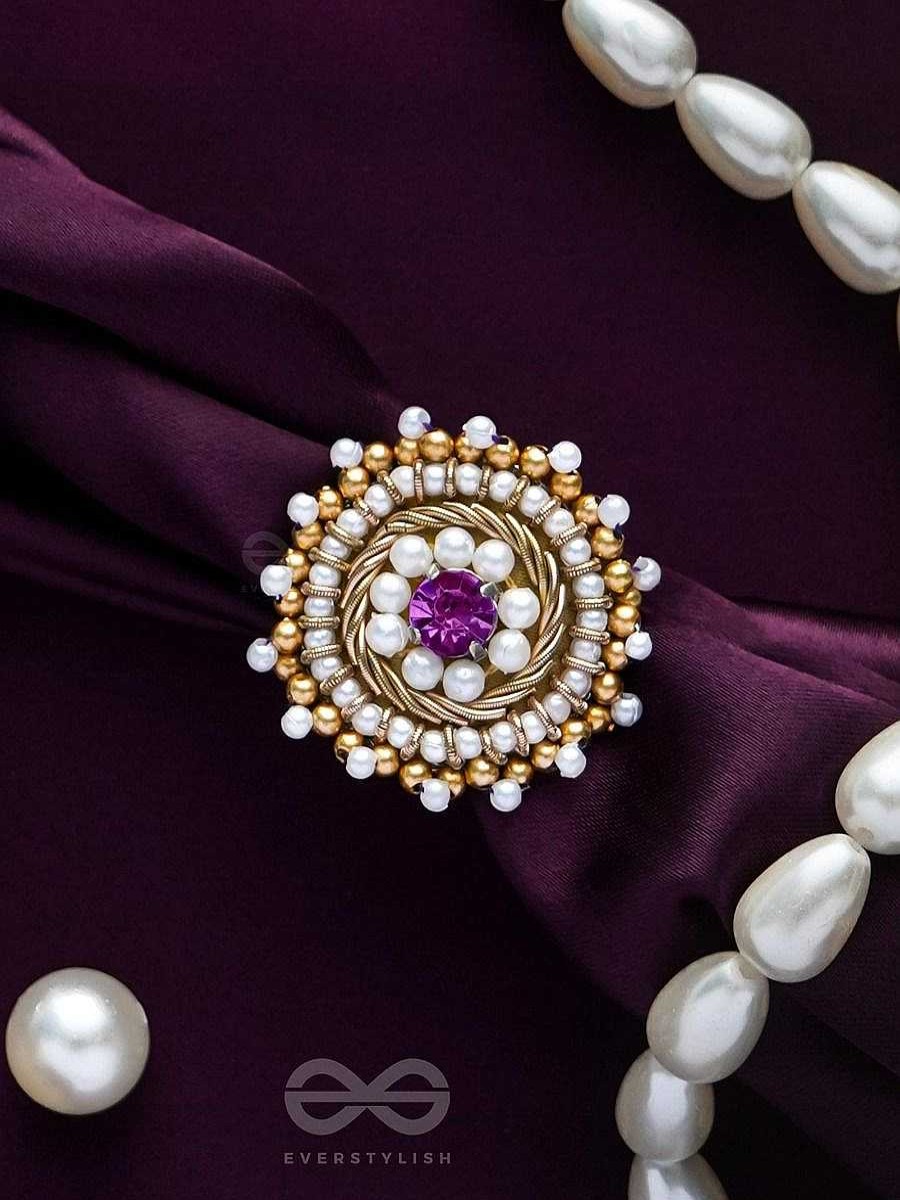 Rings Everstylish | Kimbila - A Sweet Bud - Pearls, Beads And Stone Embroidered Ring