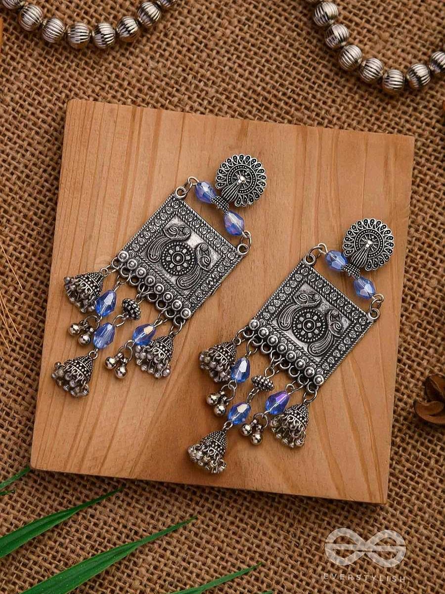 Earrings Everstylish | Crystallized In Indigo - Embellished Oxidised Earrings