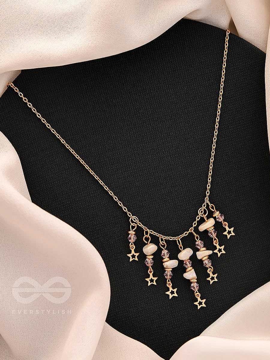 Neckpieces Everstylish | Star-Studded Sky- Golden Stone Necklace