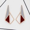 Earrings Everstylish | Sleek Scarlet Shadows - Casual Enameled Earrings