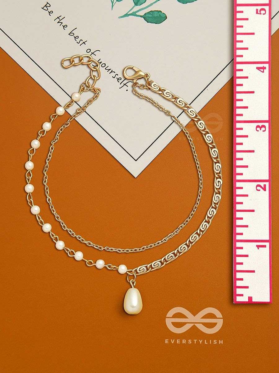 Anklets Everstylish | Pearlbound- Double Layer Golden Pearl Anklet