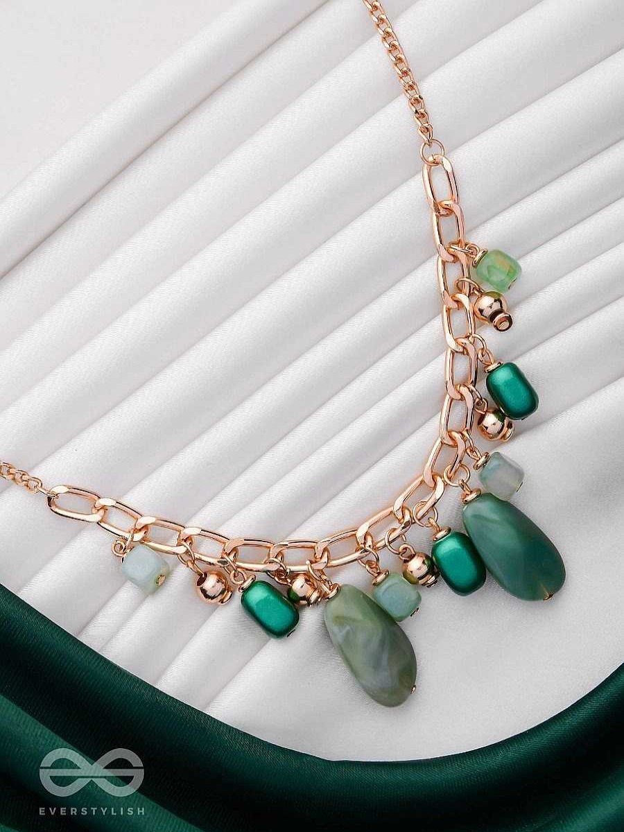 Neckpieces Everstylish | The Green Dream - Golden Chunky Neckpiece