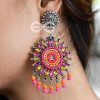 Earrings Everstylish | The Delightful Dreamy Danglers (Orange-Pink)- The Embellished Oxidised Collection