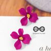 Earrings Everstylish | The Floral Finesse - Gorgeous Statement Studs (Cerise Pink)