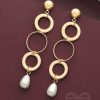 Earrings Everstylish | The Drizzly Loops- Golden Pearl Earrings