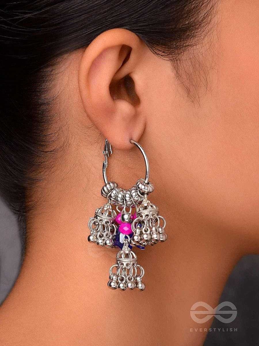 Earrings Everstylish | The Whimsical Dreamcatcher - Embellished Oxidised Jhumka Earrings