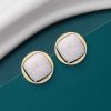 Earrings Everstylish | Ice To See You - Golden Enamelled Studs (White)