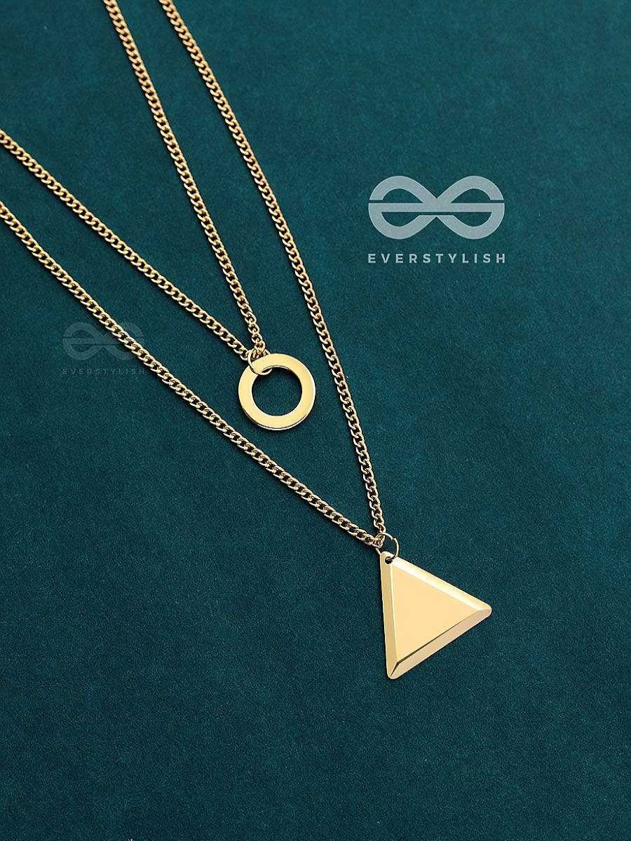 Neckpieces Everstylish | A Geometric Statement - Golden Layered Neckpiece With Anti-Tarnish Coating