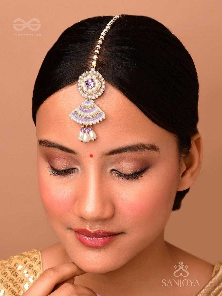 Hair Accessories Everstylish | Svanika - The Radiant One - Stone, Pearl And Beads Embroidered Maangtika