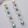 Earrings Everstylish | The Misty Grove- Greenish Blue And Golden Crystal Beads Earrings