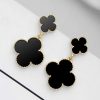 Earrings Everstylish | Good Luck Charm - Golden & Black Drop Earrings